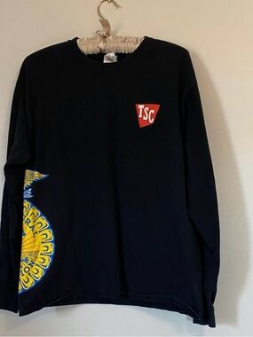 Black Long Sleeve Tee with Red TSC Patch and Yellow Graphic FFA